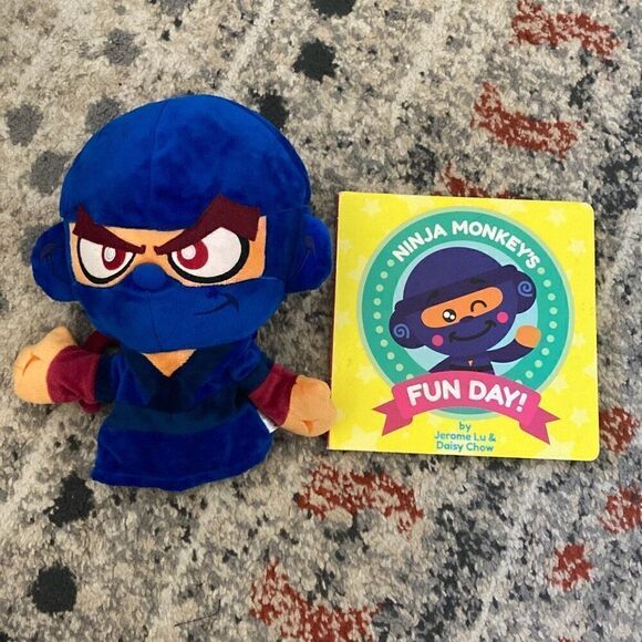 Hyperactive Monkey Ninja Monkey's Fun Day! Book and Puppet - Picture 1 of 6
